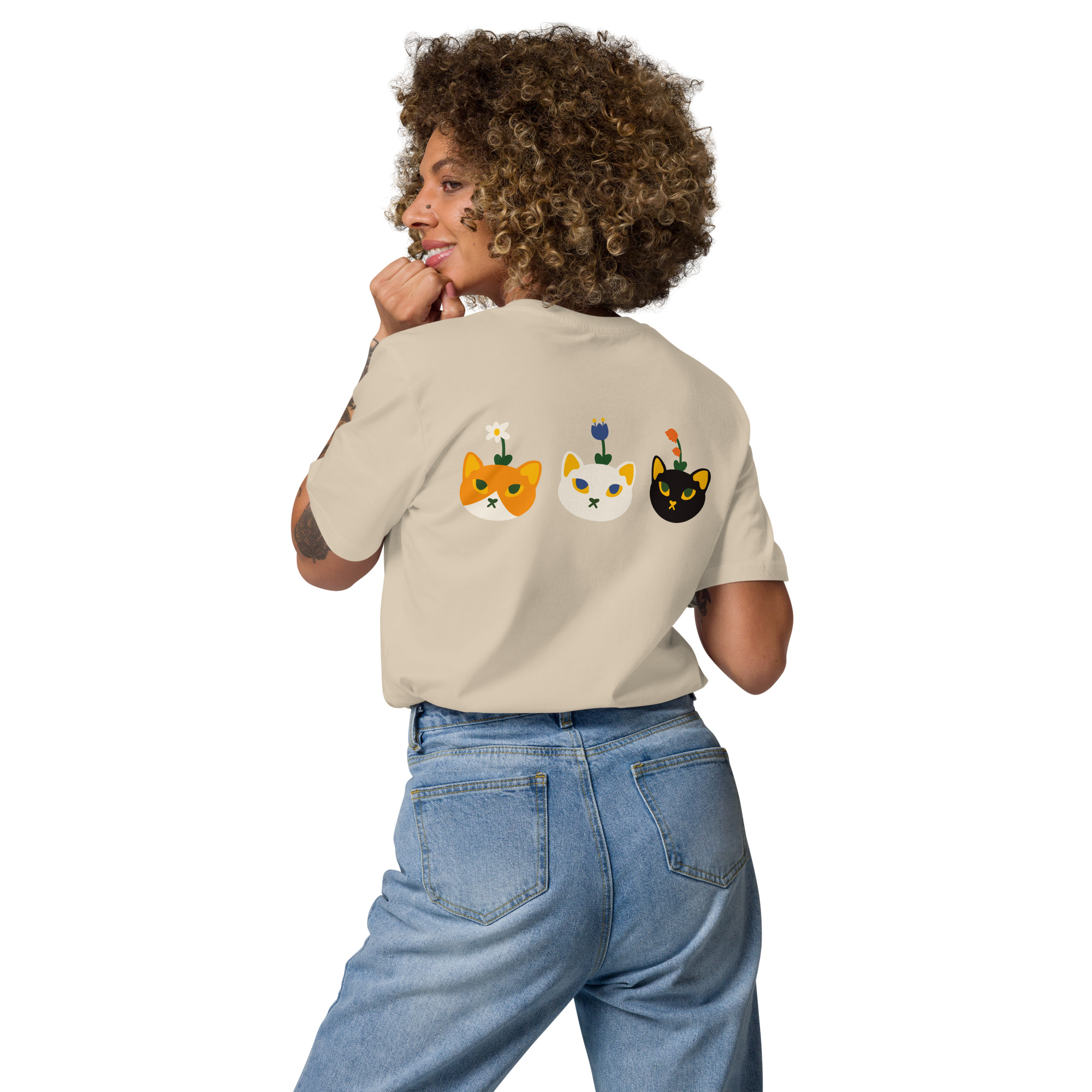 T-shirt Chat-fleur trio – Image 7