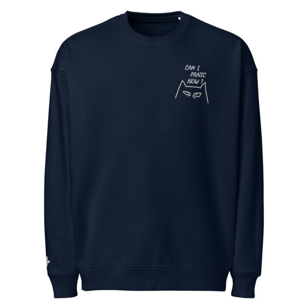 Sweat oversize Brodé Panic Cat