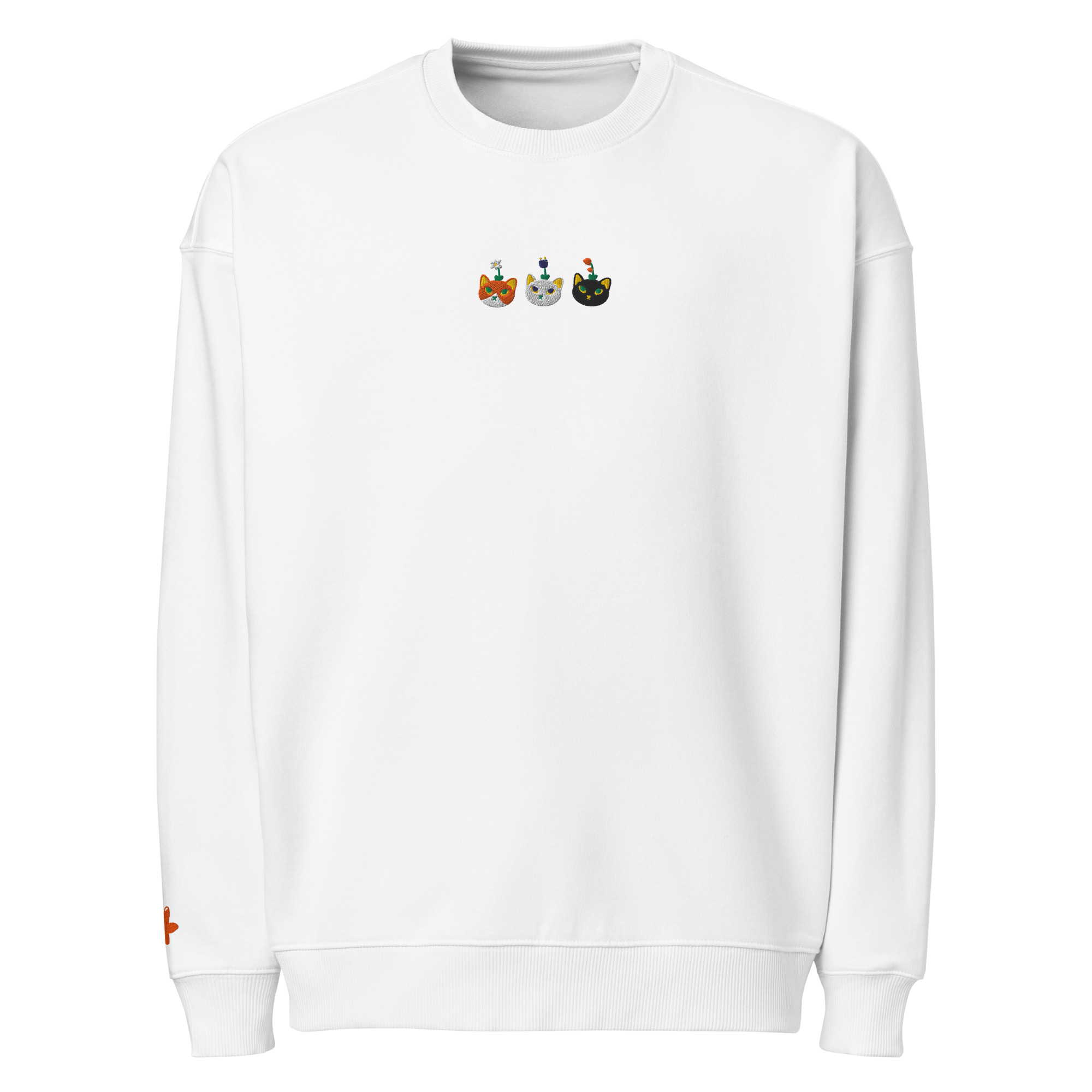 Sweat oversize Brodé Chat-fleur