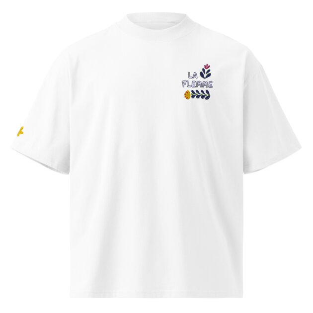 T shirt oversize La flemme brodé